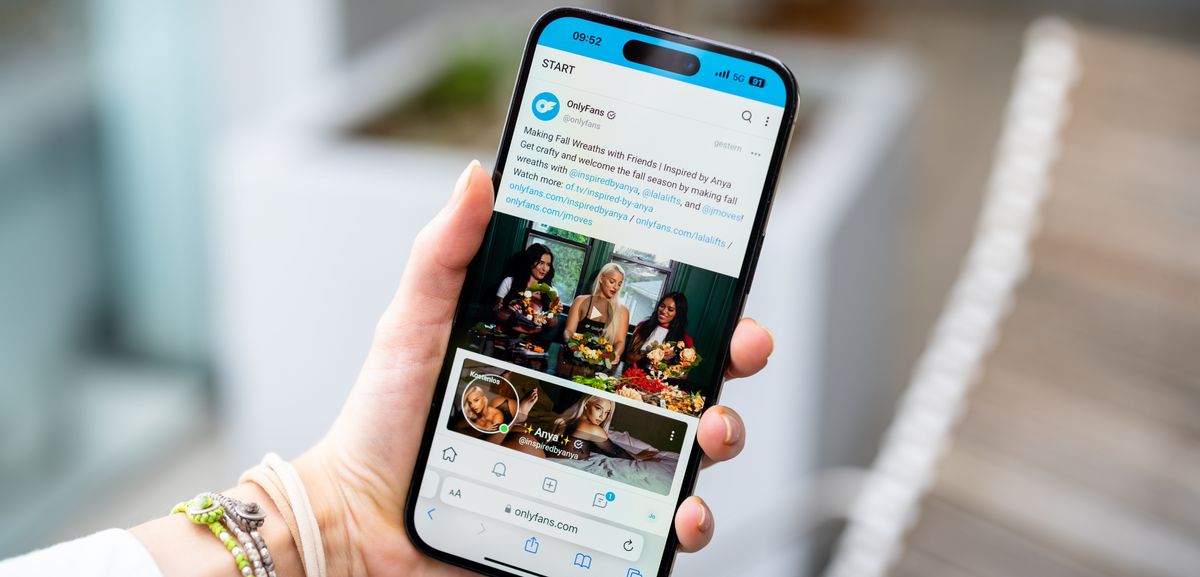Smartphone mit OnlyFans App