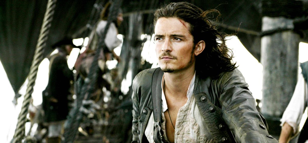 Orlando Bloom am Filmset von Fluch der Karibik